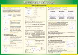 Таблица "Векторы в пространстве (Стереометрия)" (100х140 сантиметров, винил) - fgospostavki.ru - Тихорецк