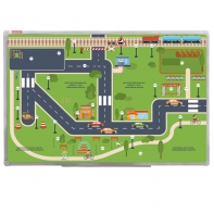 Магнитно-маркерная доска "Безопасный маршрут школьника" (дом-школа-дом) с комплектом тематических магнитов КМ-17 - fgospostavki.ru - Тихорецк