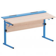 Стол ученический двухместный с наклоном столешницы (0-15°) на прямоугольной трубе - fgospostavki.ru - Тихорецк