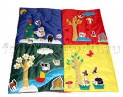 Дидактический коврик "Времена года" с дополнительными аппликациями животных - fgospostavki.ru - Тихорецк